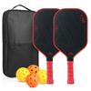 Pickleball Paddle Set Carbon Fiber T700 Textured Surface Kids Beginner Racket Full