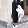 With coat autumn and winter turtleneck temperament dress knee-knit loose and thin bottom long dress new sweater