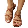 Europe and the United States 20252025 New Flat-bottomed Sandals Roman Cross-woven Women's Sandals