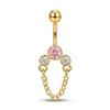 Dainty Zircon Pendant Belly Button Ring for Women Shiny Crystal Star Navel Jewelry Rust-proof for Beach Vacation