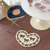 Heart-shaped Flocked Floor Mat Anti-slip Decorative Carpet Fashion Bow Heart Rug