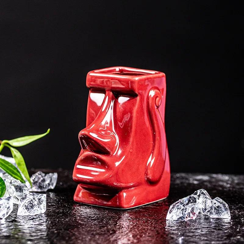 100ml Tiki Mug Ceramic Hawaii Style Cocktail Cup Creative Tiki Cups Home Decor Creative Funny Cup Beer Beverage Mug Luxury Gifts