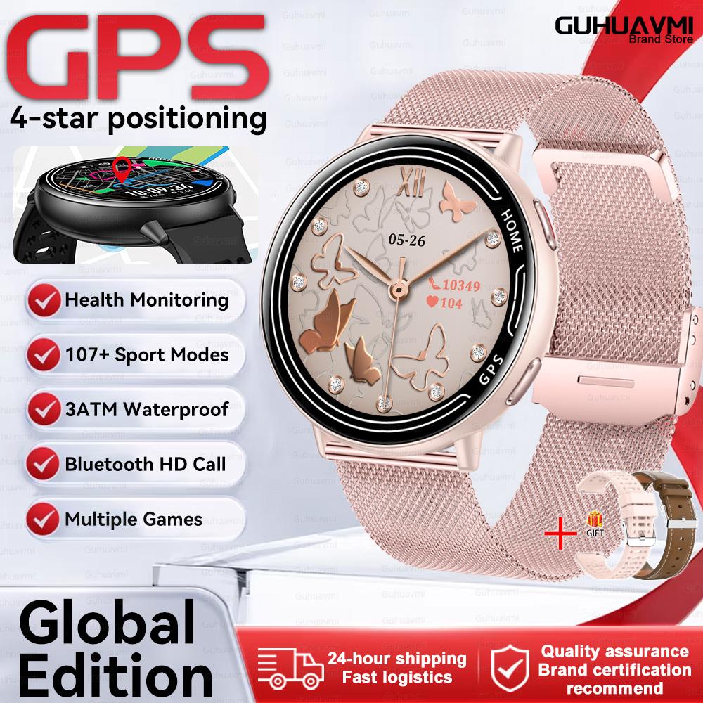New Women's Fashion Health Smart Watch 1.39" AMOLED GPS Satellite Positioning Bluetooth Call Heart Rate Monitor For Android iOS