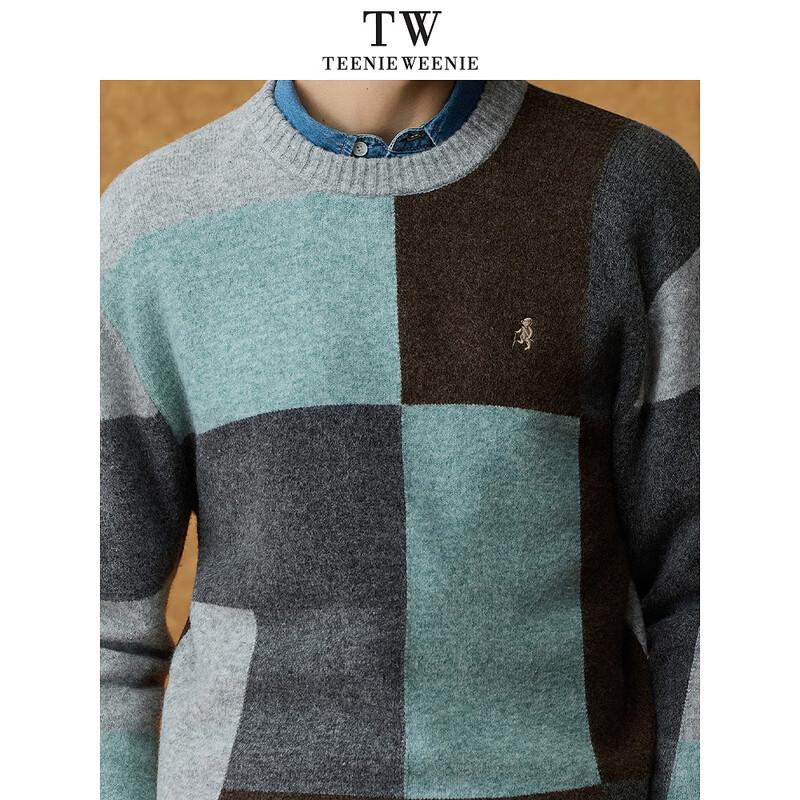 Teenie Weenie Men's Bear Logo Warm Round Neck Sweater