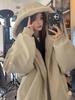 Unisex American Style Hooded Mountain Eagle Jacket: Winter Cotton Coat with Fur Collar and Velvet Lining