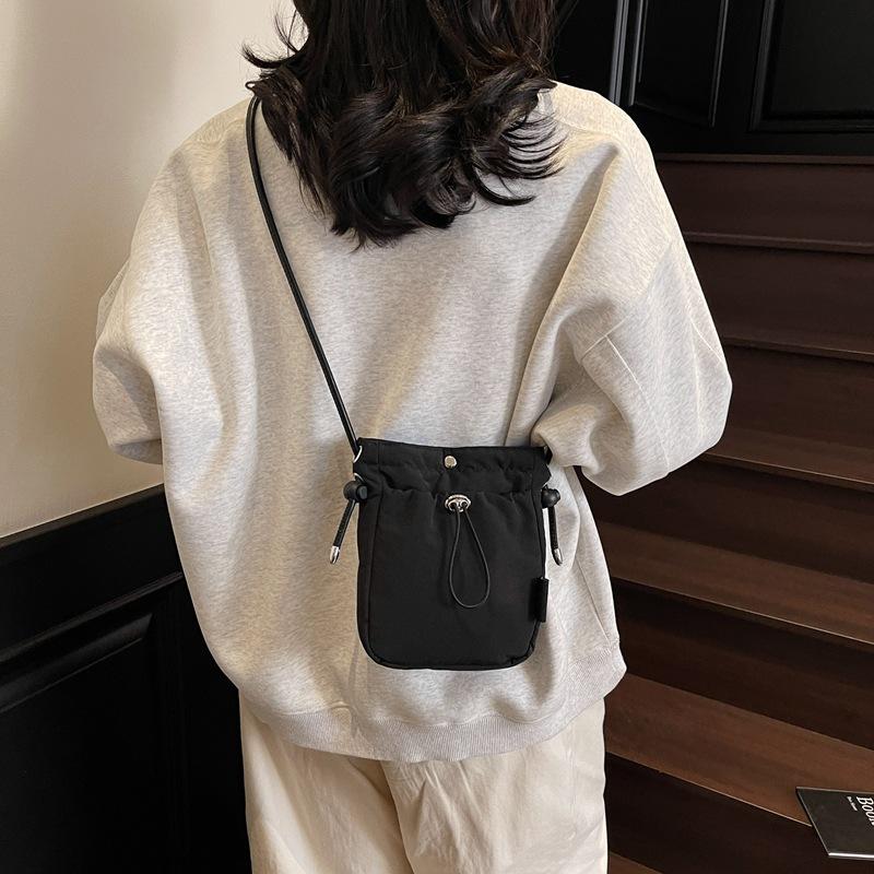 Casual Nylon Cloth Mini Small Bag Women's Summer Versatile Messenger Bag Shoulder Bucket Bag Mobile Phone Bag