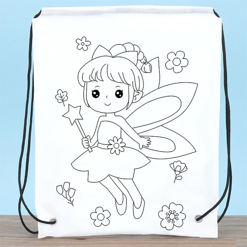 Children Handmade DIY Environmental Protection Graffiti Non-woven Bags Kindergarten Kids Art Painting Coloring Hand Craft Toys