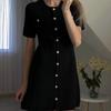 2025 Autumn Women's European & American Loose Knit Cardigan Dress with Buttons
