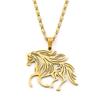 Original Design Horse Chain For Women Men Stainless Steel Silver Color Gallop Artistic Posture Pony Necklace Jewelry Gifts
