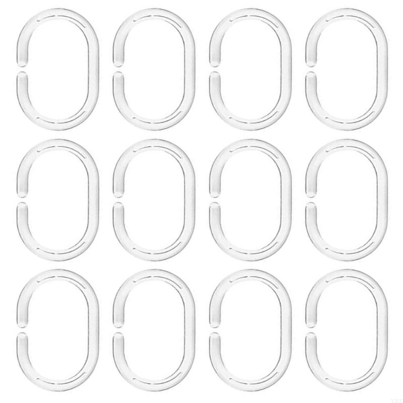 

Plastic Shower Hook With Smooth Surfaces For Quick Cleaning Effortlessly Bath Curtain Replacement Home Decors Essential X3UC чистый