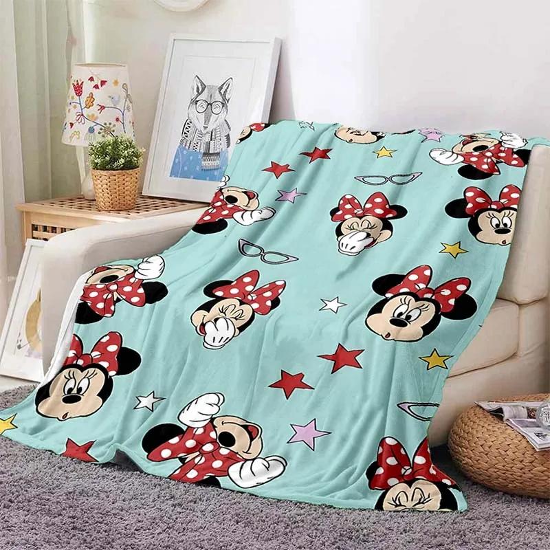 Ciepły Miękki Uroczy Koc Minnie Puszysty dla Dzieci i Dorosłych Pluszowy Narzuta na Kanapę Koc na Kanapę Łóżko