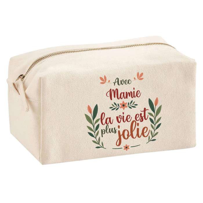 Trousse multifonction Mamie la vie est plus jolie Cadeau Anniversaire Fête Grand-Mères Idée | Trousse Scolaire Fournitures Bureau