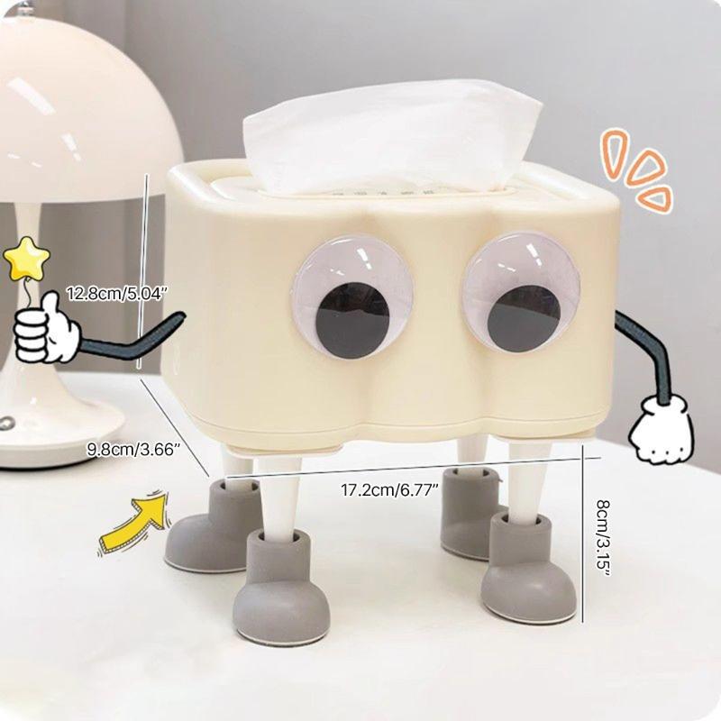 Lovely Tissue Dispenser Collection Unique Paper Storage Box Paper Box with Eyes Adorned Convenient Paper Dispenser
