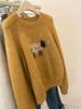 2026 Trendy Cartoon Jacquard Round Neck Women's Sweater: Soft, Loose, Versatile, Age-Reducing Wool for Autumn-Winter.