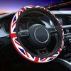 UK Flag Car Steering Wheel Cover United Kingdom Union Jack Red Stretchy Soft Car Accessories Interior Decor Universal 15 Inch