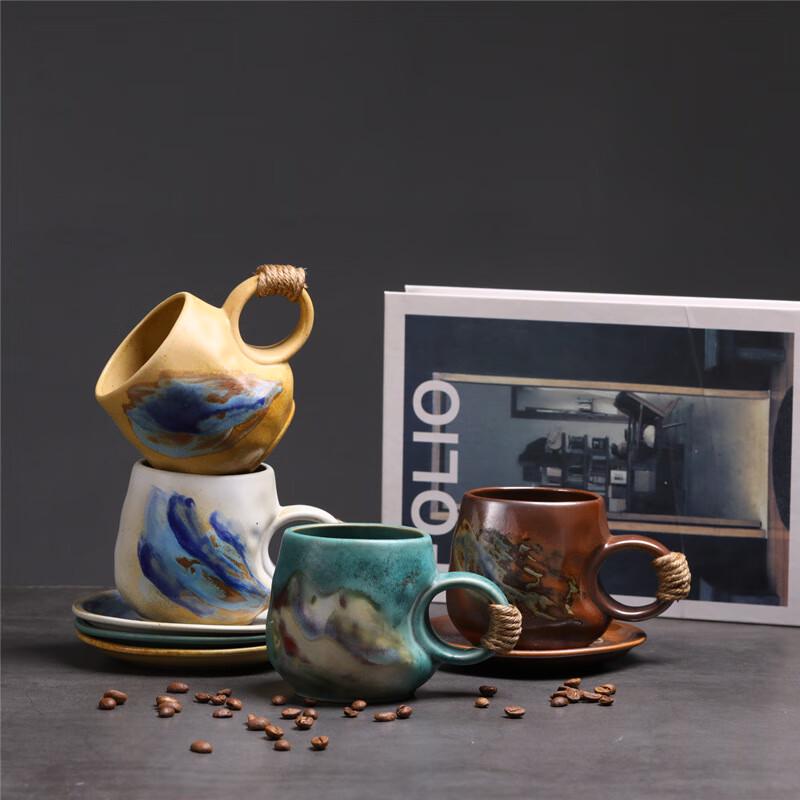 Shangqi Kiln Change Ceramic Coffee Cup and Saucer Set