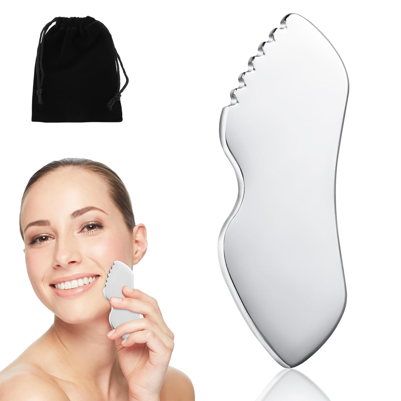 

SOYANGNEK Kassa Kassa Plate Stainless Steel Kassa Plate Esthetic Lymph Massage Kassa Scalp Massage Kassa Plate Heart Shape for Body Face Small Face