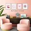 okaxscm Pink Coquette Bow Trendy Preppy Wall Art Prints Set of 4, Coquette Room Decor, Preppy Room Dorm Decor Aesthetic, Pink Bow Cherry Disco Ball