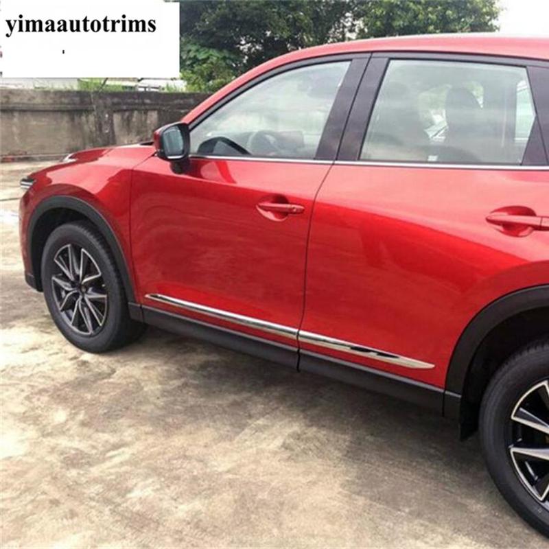 ABS Car Side Door Molding Body Strip Streamer Cover Trim For Mazda CX-5 CX5 2017 -  Chrome Exterior Accessories