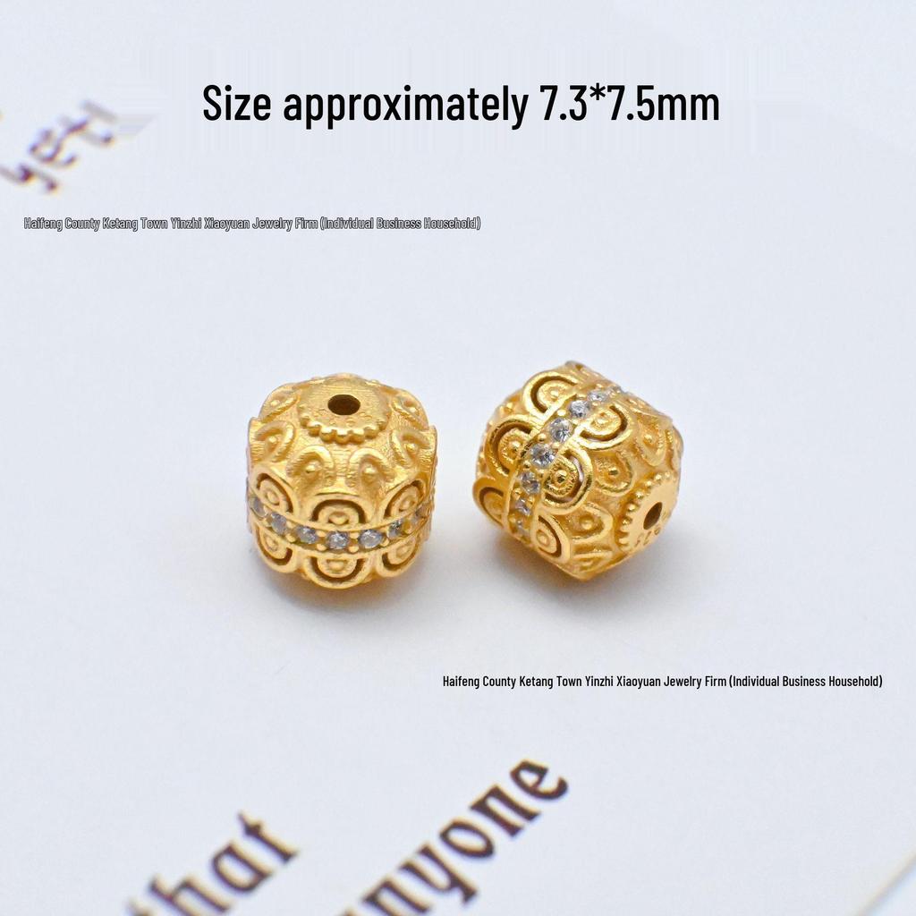 24K Gold-Plated S925 Sterling Silver Hexagram Spacer Beads & Feather Pendant for DIY Jewelry.