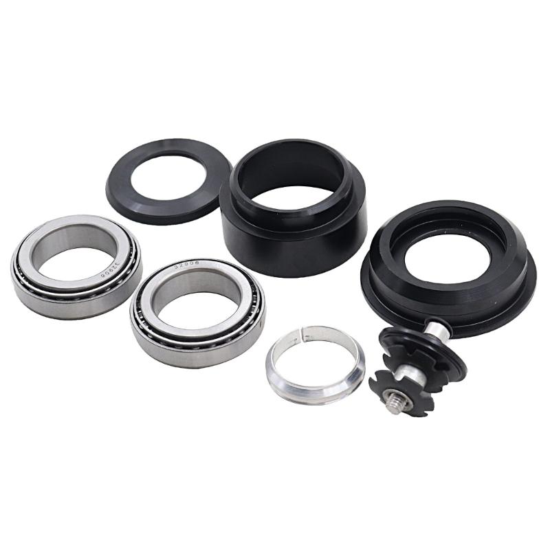 Motorcycle Steering Column Bearing Set, Steering Stem Repair Kit with Steel Bearing Pieces, Collar Components, and Support Hardware