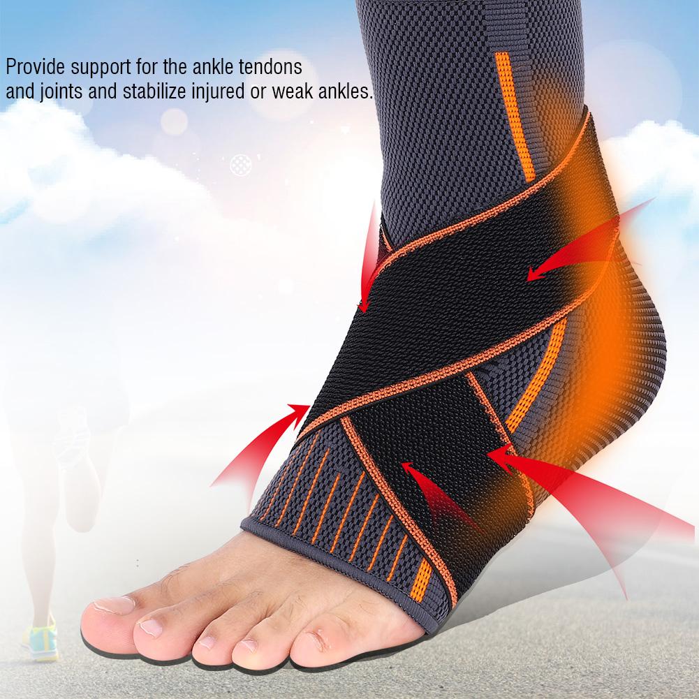 Ankle Support Brace Compression Breathable Foot Elastic Guard Strap (S for Woman)