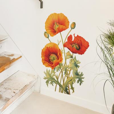 Painted Flowers Yu Mei Study Bedroom Living Room Home Decoration Wall Stickers Self-adhesive