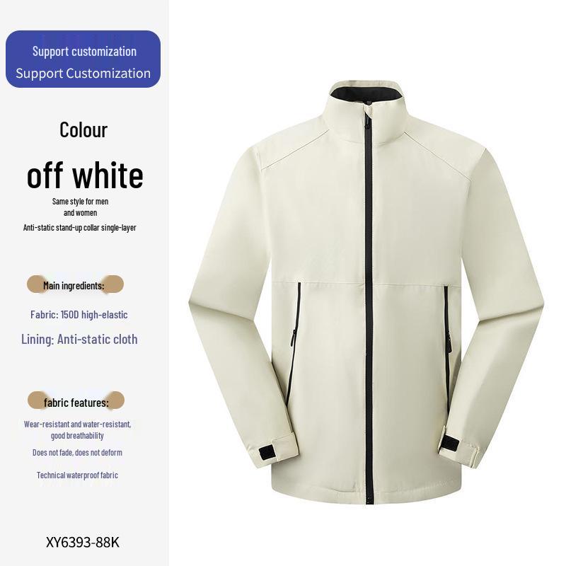 Unisex Windproof & Waterproof Softshell Jacket with Stand-up Collar - Custom Logo Embroidery Available
