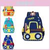 Mochila Escolar Durável de Nylon para Escavadeira Para Meninos e Meninas Design Fofo de Desenho Animado Para Idades de 3 a 6 Anos
