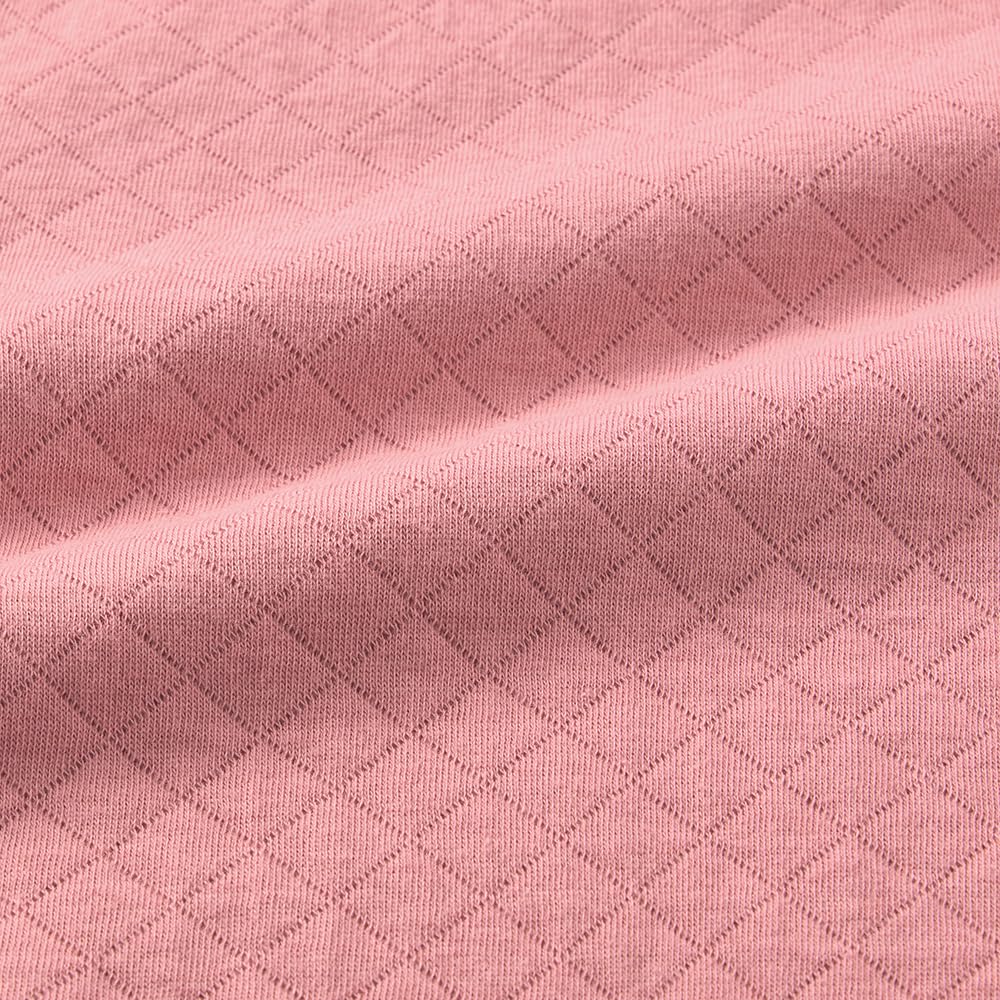 Gunze Komsi Komsa Long Sleeve and Cotton Front and Diamond MD6115 Women's Pajamas, Pants, 100% Back, Quilted, Pink,