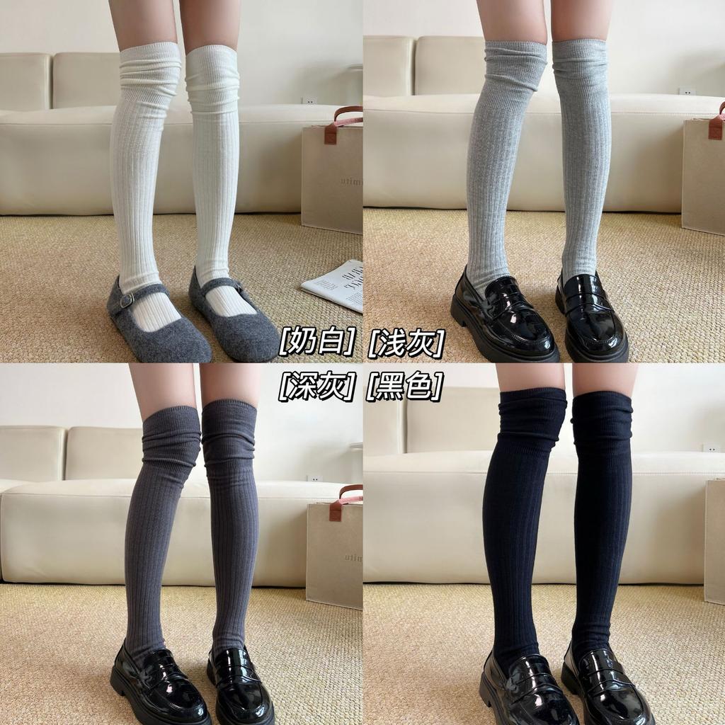 Socks Women'S Stockings Autumn And Winter Knee Socks White Calf Stacking Socks Korean Simple High Tube Socks Pure Cotton Women'S Socks