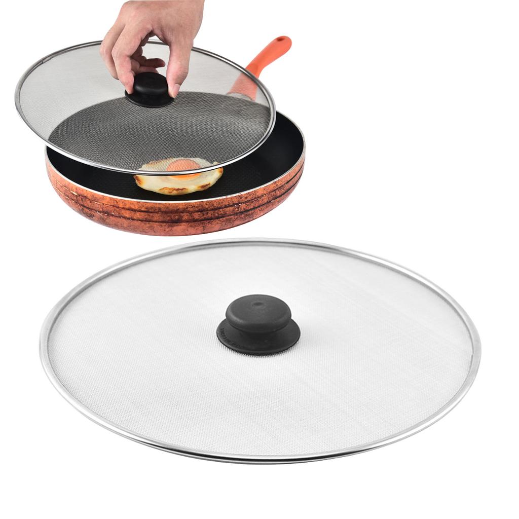 Stainless Steel Splash Guard 29cm Cover Frying Pan Lid Kitchen Cooking Tools Filter Splash Guard Dishwasher Safe