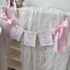 Bowknot One-Year-Old Birthday Cap Embroidery Pink Blue First Birthday Garland Lace Edge Ball Hanging Banner First Birthday