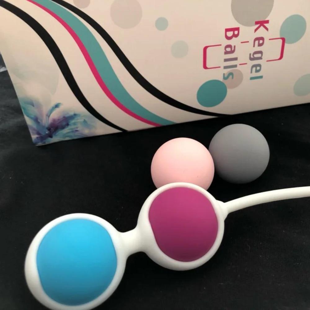 4-Pack Silicone Kegel Balls for Women - Vaginal Tightening, Pelvic Floor Exercise, Body-Safe Weighted Vaginal Weights, Kegel Trainer Sex Toy