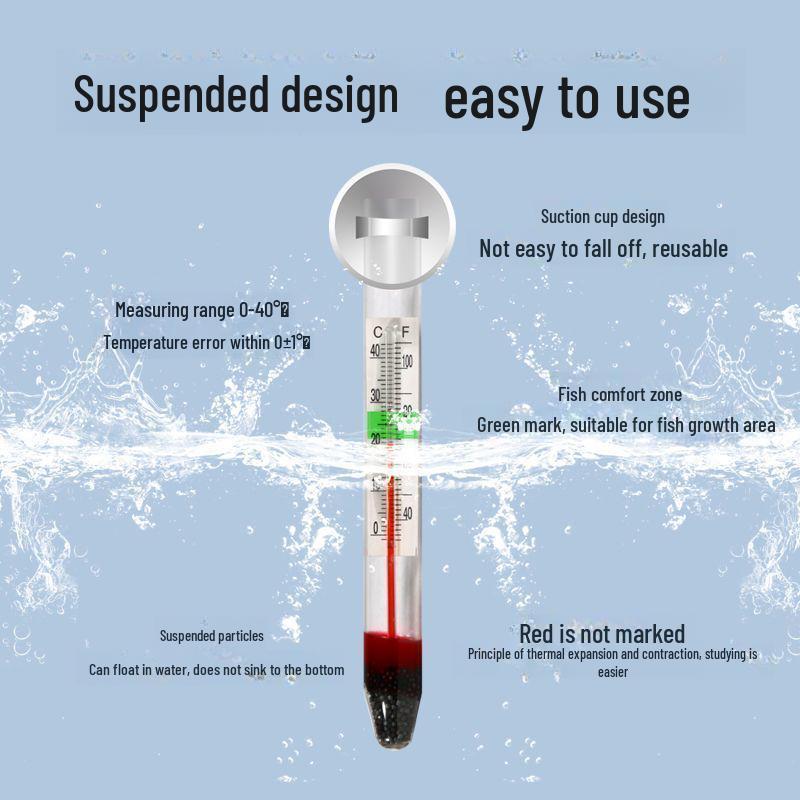 High-Precision Waterproof Aquarium Thermometer with Suction Cup for Fish, Turtle, and Grass Tanks