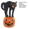 Halloween Decoration Black Cat Pumpkin Statue Resin Collectible Halloween Figurines
