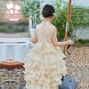Girls' New Chinese Style Frog Button Princess Dress