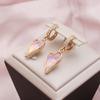 New Luxury Gradient Color Irregular Heart Shape Dangle Earrings for Women Cubic Zirconia Jewelry Party Accessories