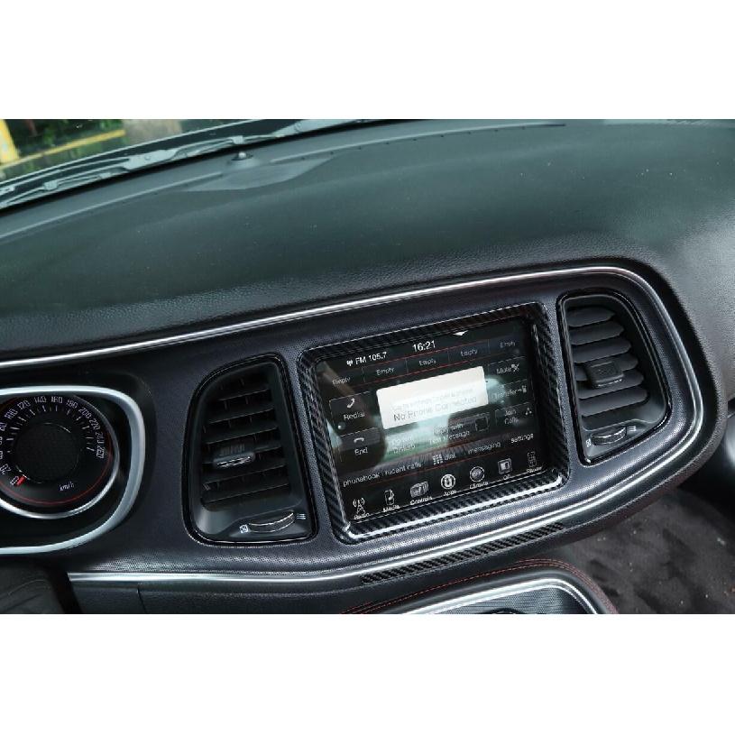 For Dodge Challenger 2015-2020 Carbon Fiber Dashboard GPS Navigation Cover Trim