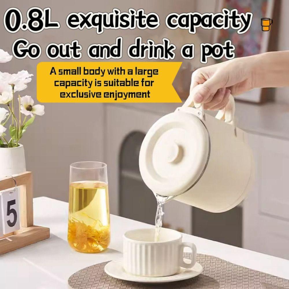 Portable 800ML Electric Kettle 2-in-1 Foldable Rice Cooker 304 Stainless Steel Mini Kettle
