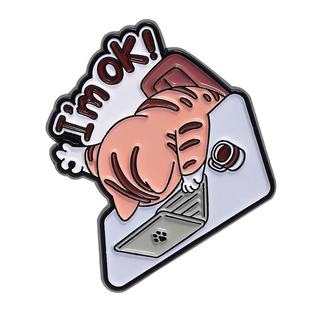 Stylish Cat Enamel Pin Adorable Feline Design Lightweight Alloy Brooch Jewelry Piece For Bags Hats Jackets