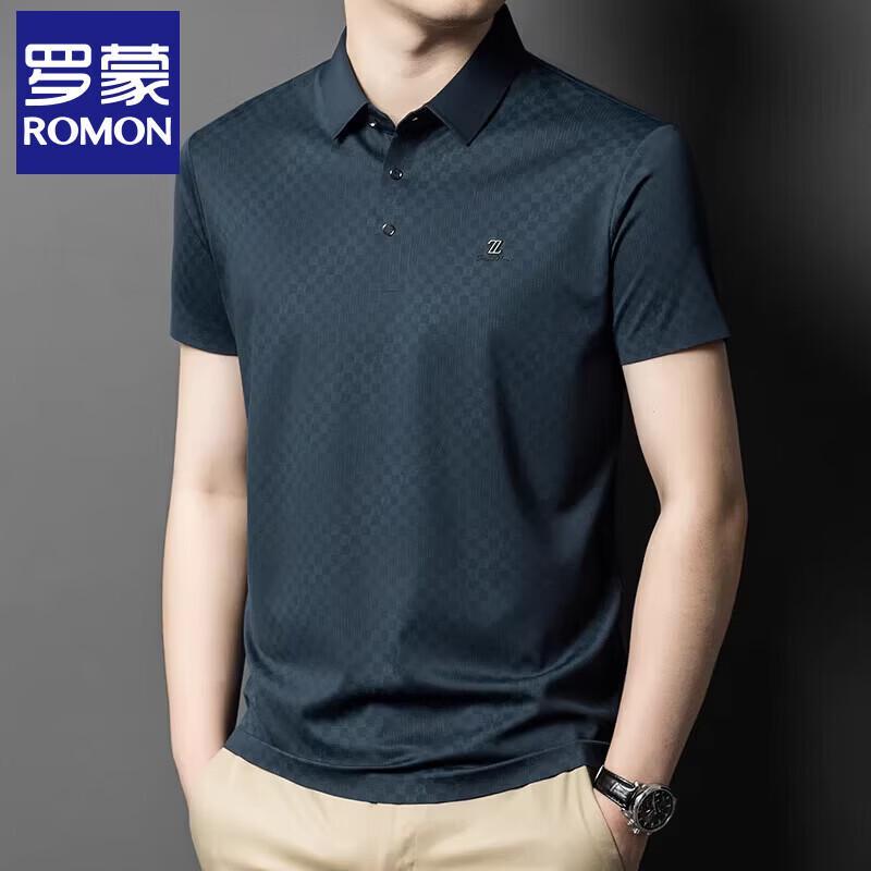 Luomeng Men s Mulberry Silk Blend Short-Sleeve Polo Shirt 175/52