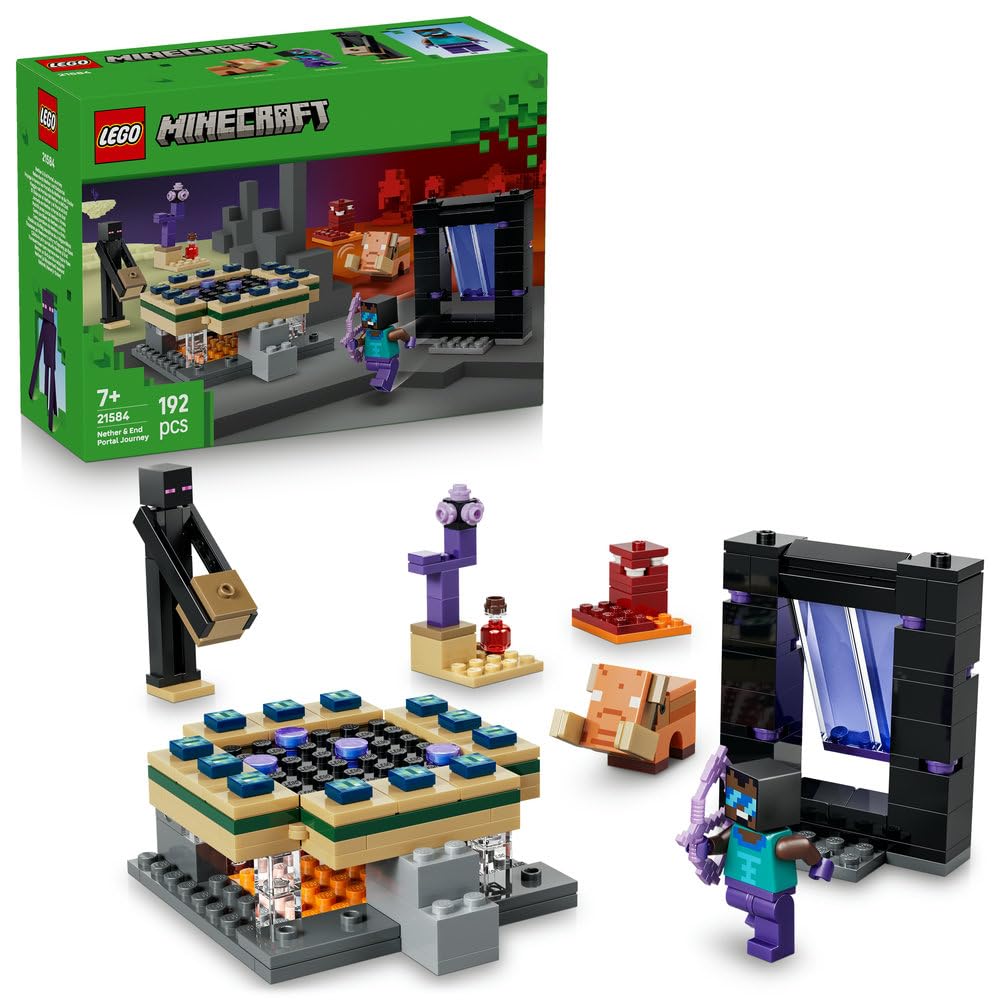 LEGO Minecraft Nether and End Portal Adventure Building Blocks Kids Birthday Gift Ages 7-9