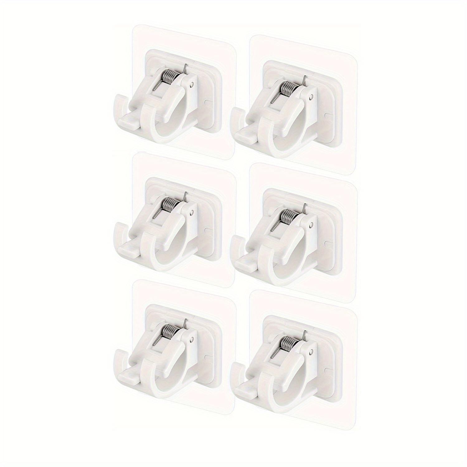 

6pcs Curtain Rod Brackets No Drilling Self Adhesive Curtain Rod Holder Hooks білий