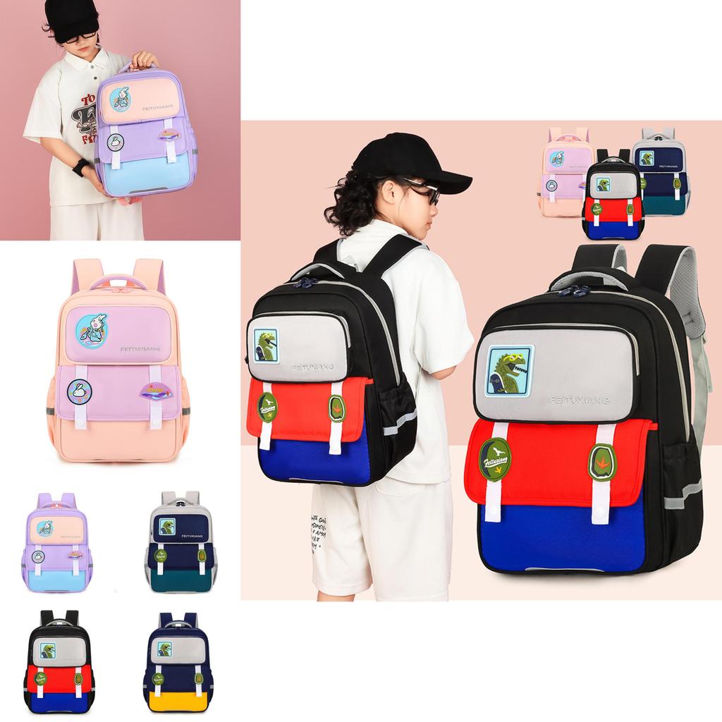 Cute Nylon School Backpack For Grades 3-6 Comfortable Arched Shoulder Straps