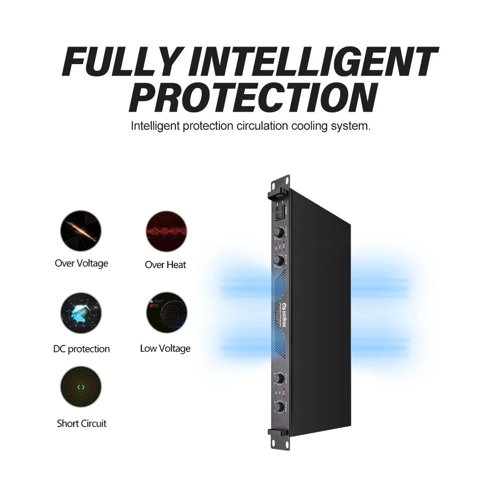 Dual Channel 1U Class D Stage Speaker Amplifier for Campus and Conference Rooms