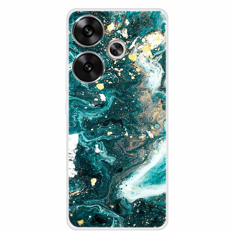 Marble Soft Phone Case For Poco F6 Transparent Case Silicone TPU Cover Funda Para Shield Clear Case for Xiaomi Poco F6 F 6 Pro