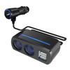 12V/24V Vehicles Lighter Socket Splitter Multiple Device Charging Car Accessory with 2 USB Interfaces Totally 3A Output