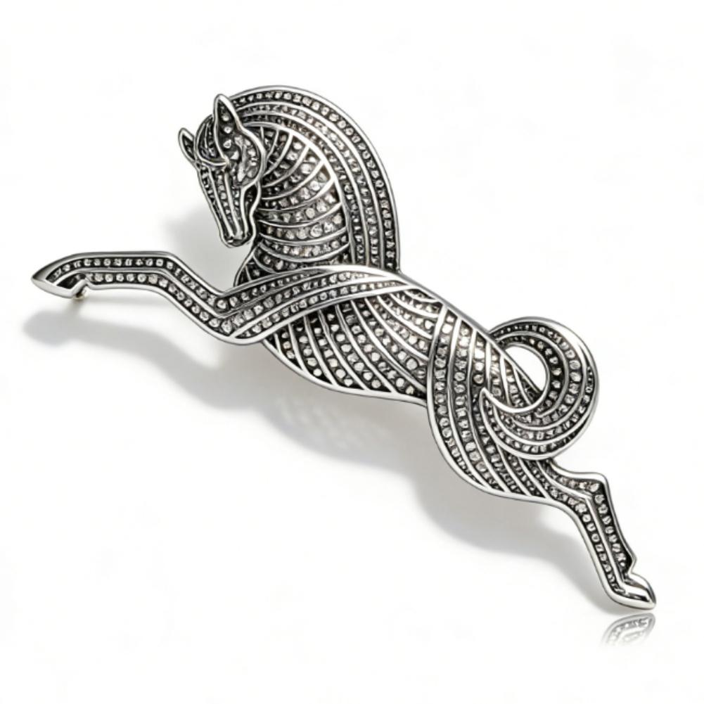 Vintage Horse Brooch Big Animal Brooch Intricate Detailing