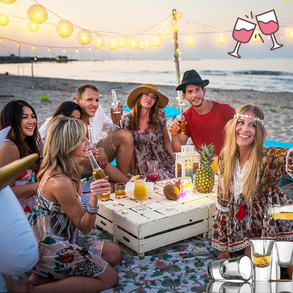 Shot Glasses, 25ml - 24-Pack, PluieSoleil Short Glass Cup Set, Clear Glasses for Whiskey, Vodka, Liqueur (24)